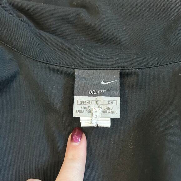 Nike Black Dri-Fit Bropped Jacket Full Zip Performance Running Sports Size S 4-6 - Picture 3 of 3